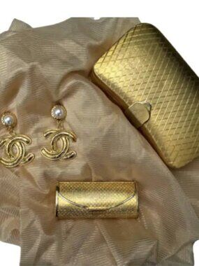 Vintage 80's Gold Evening Accessory Suite from Estate Sale